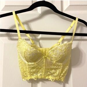 Yellow Lace Victoria’s Secret corset/bralette